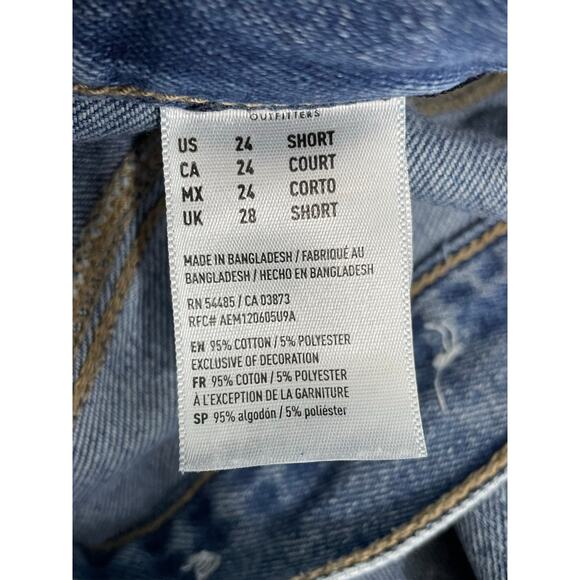 American Eagle Jeans Plus Size 24 Short Mom Jeans High Rise Pleated Festival 90s - Picture 6 of 7